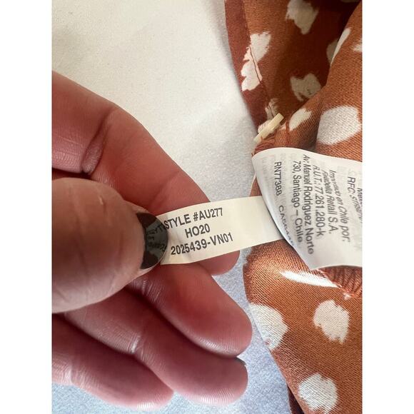 J.CREW Drapey Ruffleneck Top, Brushstroke, Printed 365 Crepe, Medium, Orange - Picture 12 of 12